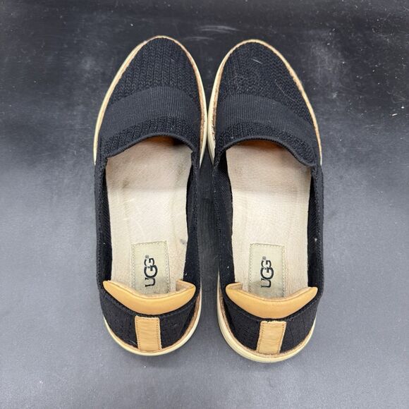 UGG Women's Size 9 Sammy Rib Knit Slip On Loafer Sneakers Black - Picture 5 of 7